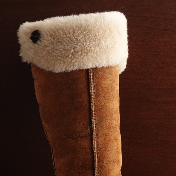 UGG Boots Womens Size 7 Brown Bailey Over The Knee Suede Shearling Pull On READ - Picture 3 of 16